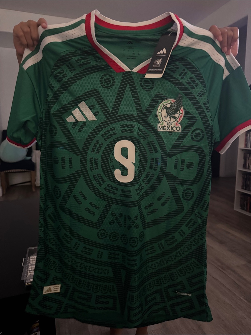 adidas Mexico Green Soccer Jersey with White and Red Trim